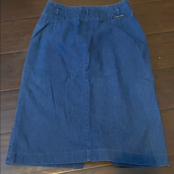 Vintage tag Calvin Klein Modest Jean Skirt 12 - Picture 2 of 8